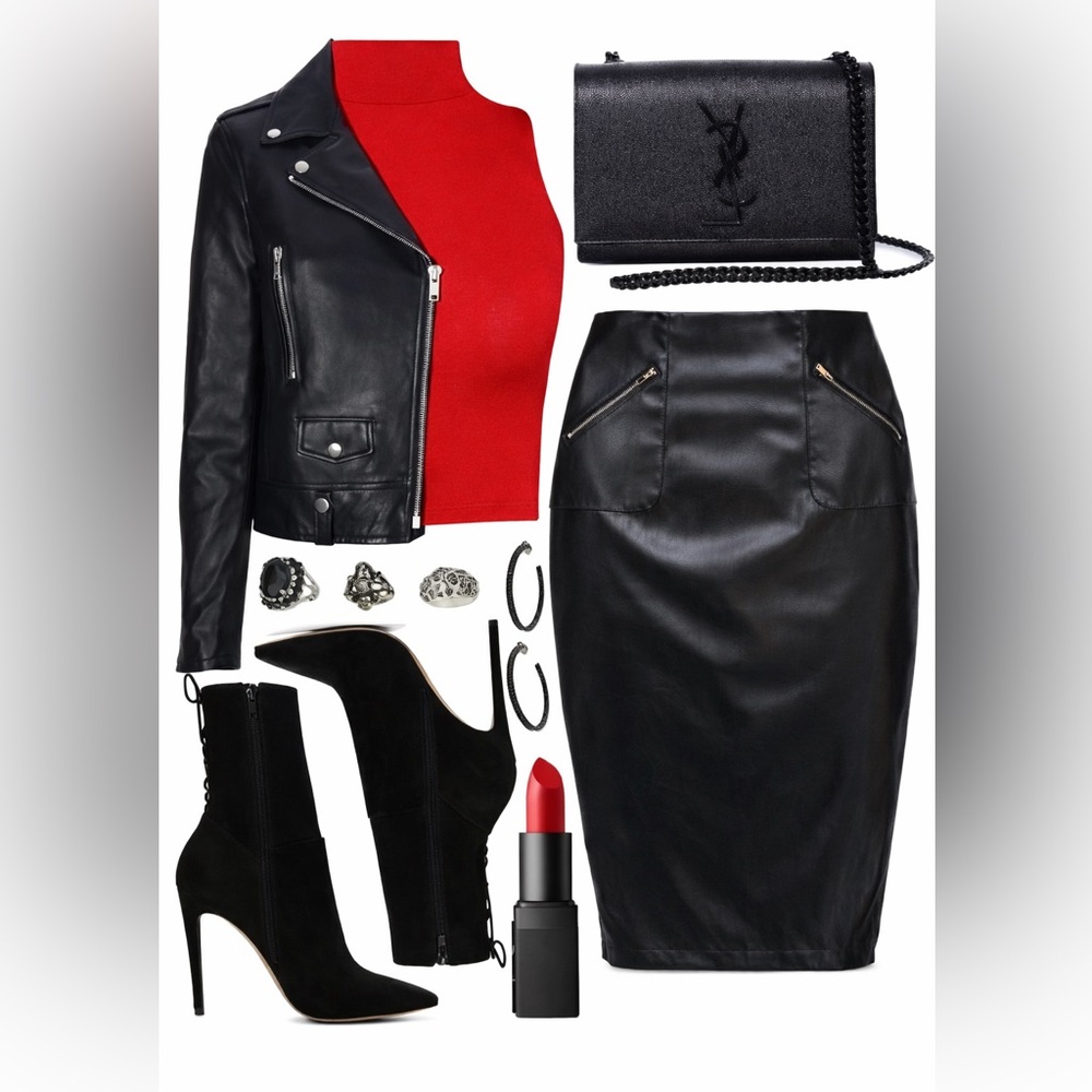 Ricki’s Black Faux Leather Pencil Skirt